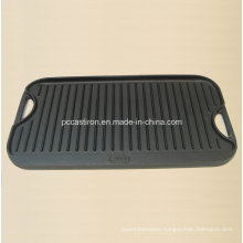 Cast Iron Griddle Pan with Preseasoned Coating Approved by LFGB, Ce, FDA, SGS